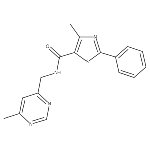 4-methyl-N-((6-methylpyrimidin-4-yl)methyl)-2-phenylthiazole-5-carboxamide Structure