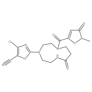 4-Chloro-2-(1-(2-methyl-3-oxo-2,3-dihydroisoxazole-5-carbonyl)-8-oxo-1,4,7-triazecan-4-yl)thiazole-5-carbonitrile Structure