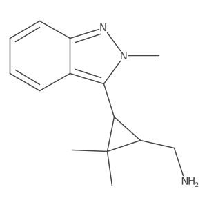 rac-[(1R,3R)-2,2-dimethyl-3-(2-methyl-2H-indazol-3-yl)cyclopropyl]methanamine结构式