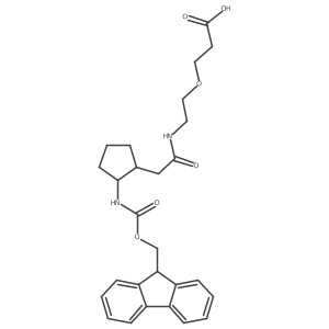 rac-3-(2-{2-[(1R,2S)-2-({[(9H-fluoren-9-yl)methoxy]carbonyl}amino)cyclopentyl]acetamido}ethoxy)propanoic acid Structure