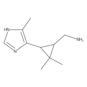 rac-[(1R,3R)-2,2-dimethyl-3-(4-methyl-1H-imidazol-5-yl)cyclopropyl]methanamine结构式