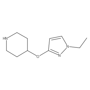 4-[(1-ethyl-1H-pyrazol-3-yl)oxy]piperidine结构式