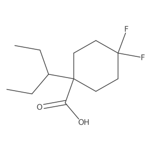 4,4-Difluoro-1-(pentan-3-yl)cyclohexane-1-carboxylic acid结构式