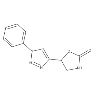 5-(1-phenyl-1H-1,2,3-triazol-4-yl)-1,3-oxazolidin-2-one结构式