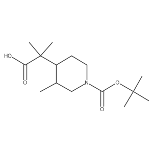 2-{1-[(Tert-butoxy)carbonyl]-3-methylpiperidin-4-yl}-2-methylpropanoic acid结构式
