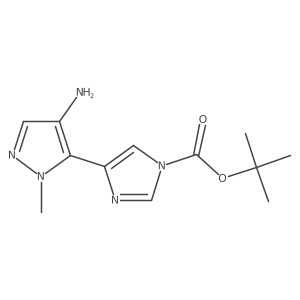 tert-butyl 4-(4-amino-1-methyl-1H-pyrazol-5-yl)-1H-imidazole-1-carboxylate结构式