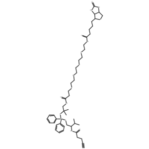 N-((S)-7-Isopropyl-2,2-dimethyl-9-oxo-4,4-diphenyl-3,5-dioxa-8-aza-4-silatridec-12-yn-1-yl)-1-(5-((3aS,4S,6aR)-2-oxohexahydro-1H-thieno[3,4-d]imidazol-4-yl)pentanamido)-3,6,9,12-tetraoxapentadecan-15-amide Structure
