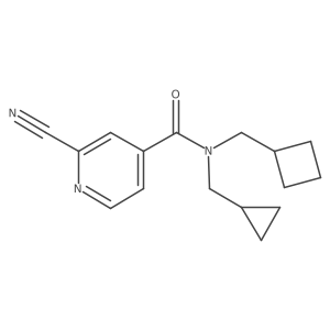 2-Cyano-N-(cyclobutylmethyl)-N-(cyclopropylmethyl)pyridine-4-carboxamide结构式
