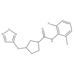 N-(2,6-Difluorophenyl)-3-(1,2,5-thiadiazol-3-yloxy)pyrrolidine-1-carboxamide结构式