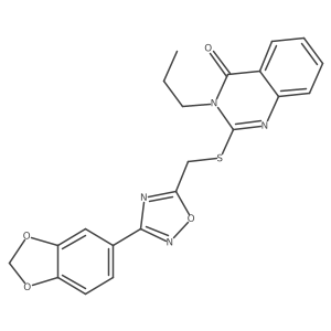 2-({[3-(2H-1,3-benzodioxol-5-yl)-1,2,4-oxadiazol-5-yl]methyl}sulfanyl)-3-propyl-3,4-dihydroquinazolin-4-one结构式