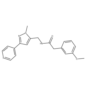 2-(3-methoxyphenyl)-N-{[1-methyl-3-(pyridin-4-yl)-1H-pyrazol-5-yl]methyl}acetamide结构式