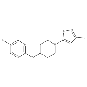 5-Fluoro-2-{[1-(3-methyl-1,2,4-thiadiazol-5-yl)piperidin-4-yl]oxy}pyrimidine结构式
