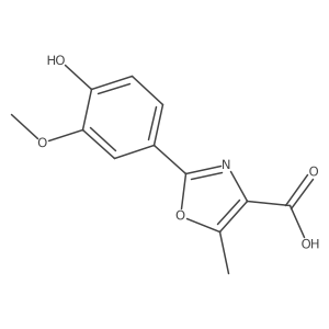 2-(4-Hydroxy-3-methoxyphenyl)-5-methyl-1,3-oxazole-4-carboxylic acid结构式