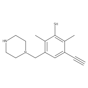 3-Ethynyl-2,6-dimethyl-5-[(piperazin-1-yl)methyl]benzene-1-thiol结构式