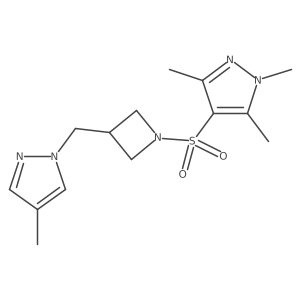 1,3,5-trimethyl-4-({3-[(4-methyl-1H-pyrazol-1-yl)methyl]azetidin-1-yl}sulfonyl)-1H-pyrazole结构式