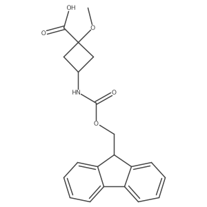 3-({[(9H-fluoren-9-yl)methoxy]carbonyl}amino)-1-methoxycyclobutane-1-carboxylic acid结构式