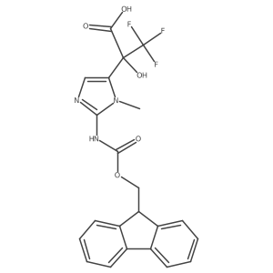 2-[2-({[(9H-fluoren-9-yl)methoxy]carbonyl}amino)-1-methyl-1H-imidazol-5-yl]-3,3,3-trifluoro-2-hydroxypropanoic acid Structure