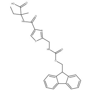 2-({2-[({[(9H-fluoren-9-yl)methoxy]carbonyl}amino)methyl]-1,3-thiazol-4-yl}formamido)-2-methylbutanoic acid Structure