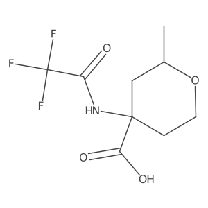 2-Methyl-4-(2,2,2-trifluoroacetamido)oxane-4-carboxylic acid结构式