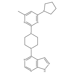 4-methyl-2-(4-{1H-pyrazolo[3,4-d]pyrimidin-4-yl}piperazin-1-yl)-6-(pyrrolidin-1-yl)pyrimidine Structure