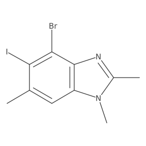 4-Bromo-5-iodo-1,2,6-trimethyl-1H-benzo[d]imidazole结构式
