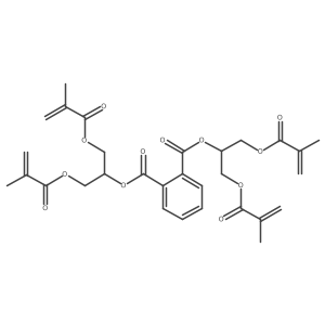 1,2-Benzenedicarboxylic acid, 1,2-bis[2-[(2-methyl-1-oxo-2-propen-1-yl)oxy]-1-[[(2-methyl-1-oxo-2-propen-1-yl)oxy]methyl]ethyl] ester结构式