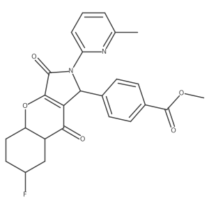 methyl 4-[7-fluoro-2-(6-methylpyridin-2-yl)-3,9-dioxo-4a,5,6,7,8,8a-hexahydro-1H-chromeno[2,3-c]pyrrol-1-yl]benzoate Structure