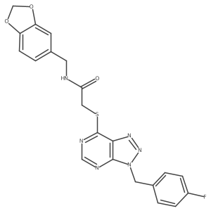 N-(benzo[d][1,3]dioxol-5-ylmethyl)-2-((3-(4-fluorobenzyl)-3H-[1,2,3]triazolo[4,5-d]pyrimidin-7-yl)thio)acetamide Structure