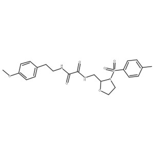 N1-(4-methoxyphenethyl)-N2-((3-tosyloxazolidin-2-yl)methyl)oxalamide Structure