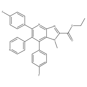 1h-Imidazo[4,5-b]pyridine-2-carboxylic acid,5,7-bis(4-fluorophenyl)-1-methyl-6-(4-pyridinyl)-,ethyl ester Structure