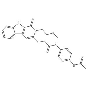 N-(4-acetamidophenyl)-2-{[3-(2-methoxyethyl)-4-oxo-3H,4H,5H-pyrimido[5,4-b]indol-2-yl]sulfanyl}acetamide结构式