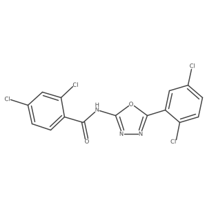 2,4-dichloro-N-[5-(2,5-dichlorophenyl)-1,3,4-oxadiazol-2-yl]benzamide结构式