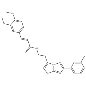 (E)-3-(3,4-dimethoxyphenyl)-N-(2-(2-(m-tolyl)thiazolo[3,2-b][1,2,4]triazol-6-yl)ethyl)acrylamide结构式
