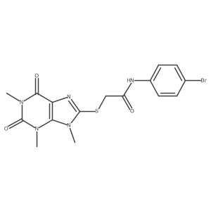 N-(4-bromophenyl)-2-((1,3,9-trimethyl-2,6-dioxo-2,3,6,9-tetrahydro-1H-purin-8-yl)thio)acetamide Structure