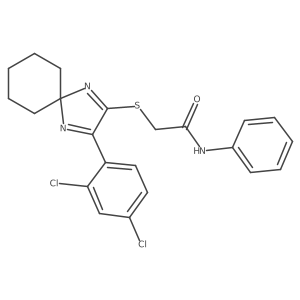 2-{[3-(2,4-Dichlorophenyl)-1,4-diazaspiro[4.5]deca-1,3-dien-2-YL]sulfanyl}-N-phenylacetamide Structure