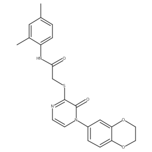 2-((4-(2,3-dihydrobenzo[b][1,4]dioxin-6-yl)-3-oxo-3,4-dihydropyrazin-2-yl)thio)-N-(2,4-dimethylphenyl)acetamide结构式