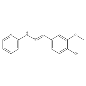 2-methoxy-4-[(E)-(pyridin-2-ylhydrazinylidene)methyl]phenol结构式