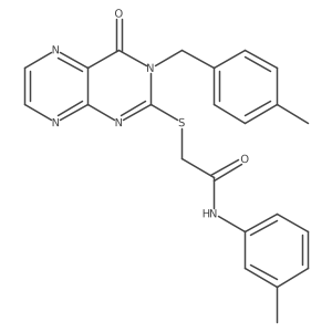 N-(3-methylphenyl)-2-({3-[(4-methylphenyl)methyl]-4-oxo-3,4-dihydropteridin-2-yl}sulfanyl)acetamide结构式