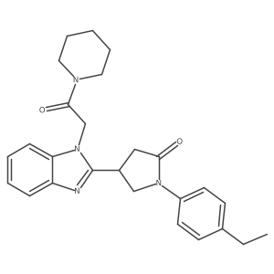 1-(4-ethylphenyl)-4-{1-[2-oxo-2-(piperidin-1-yl)ethyl]-1H-1,3-benzodiazol-2-yl}pyrrolidin-2-one Structure