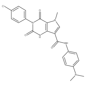 3-(4-chlorophenyl)-N-(4-(dimethylamino)phenyl)-5-methyl-2,4-dioxo-2,3,4,5-tetrahydro-1H-pyrrolo[3,2-d]pyrimidine-7-carboxamide结构式