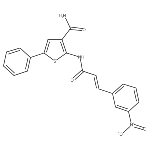 (E)-2-(3-(3-nitrophenyl)acrylamido)-5-phenylthiophene-3-carboxamide Structure