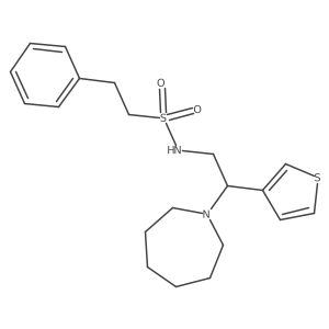 N-(2-(azepan-1-yl)-2-(thiophen-3-yl)ethyl)-2-phenylethanesulfonamide Structure