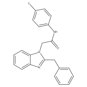 N-(4-fluorophenyl)-2-[2-benzylbenzimidazolyl]acetamide结构式