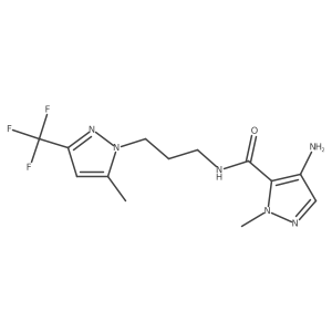 4-Amino-1-methyl-N-[3-[5-methyl-3-(trifluoromethyl)-1H-pyrazol-1-yl]propyl]-1H-pyrazole-5-carboxamide结构式