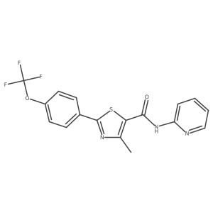 4-methyl-N-(pyridin-2-yl)-2-[4-(trifluoromethoxy)phenyl]-1,3-thiazole-5-carboxamide结构式