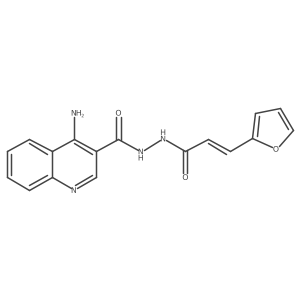 4-Amino-3-quinolinecarboxylic acid 2-[3-(2-furanyl)-1-oxo-2-propen-1-yl]hydrazide Structure
