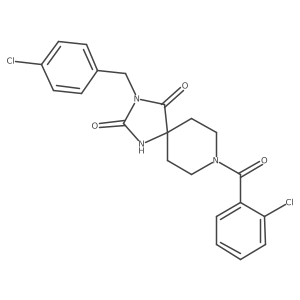 8-(2-Chlorobenzoyl)-3-(4-chlorobenzyl)-1,3,8-triazaspiro[4.5]decane-2,4-dione Structure