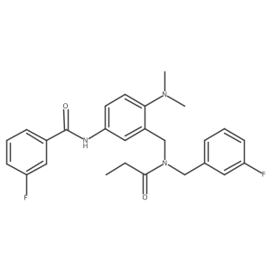 N~1~-(4-(dimethylamino)-3-{[(3-fluorobenzyl)(propionyl)amino]methyl}phenyl)-3-fluorobenzamide结构式