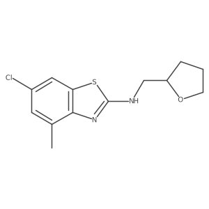 6-chloro-4-methyl-N-(tetrahydrofuran-2-ylmethyl)-1,3-benzothiazol-2-amine结构式