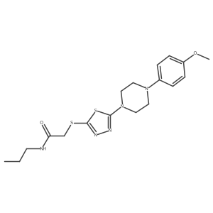 2-((5-(4-(4-methoxyphenyl)piperazin-1-yl)-1,3,4-thiadiazol-2-yl)thio)-N-propylacetamide Structure